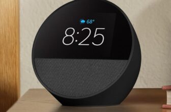 Amazon Echo Spot (newest model), Great for nightstands, offices and kitchens, Smart alarm clock, Designed for Alexa+, Black