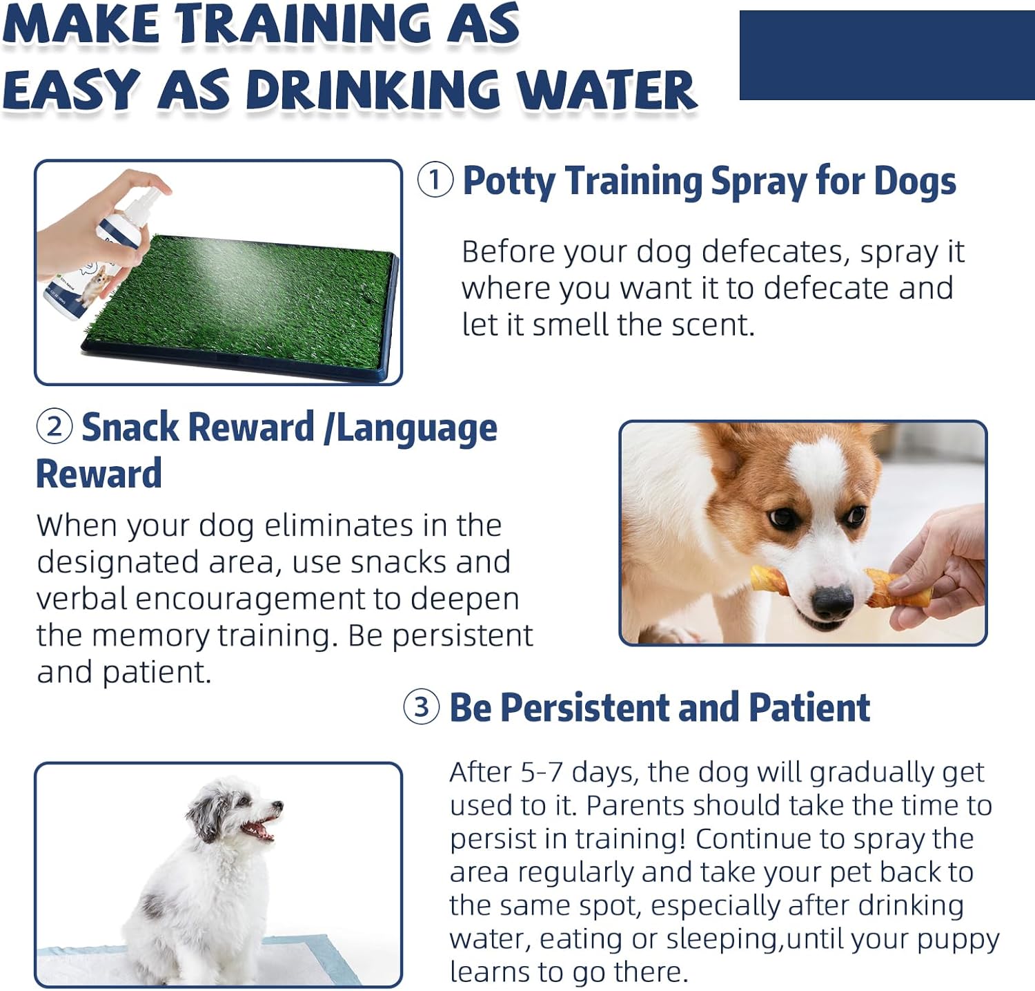 Potty Training Spray for Dogs and Puppies, Housebreaking Attractant Aid for Pee Pads, Artificial Turf, Indoor and Outdoor Potty Areas, (3.51 Fl Oz) - Image 5