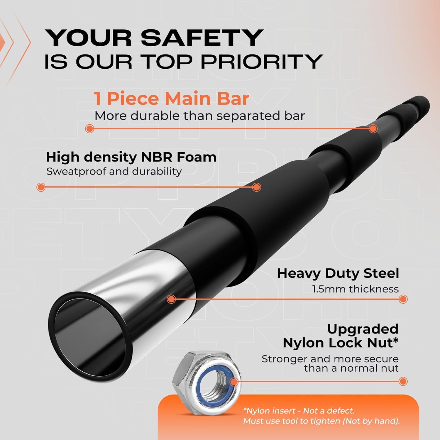 Yes4All Heavy Duty Wall Mounted Pull Up Bar, Over Door Pull Up Bar for Doorway, Multi Grip Chin Up Bar, Sturdy Strength Training Bars & Durable Gym Bar for Home Exercise - Image 2