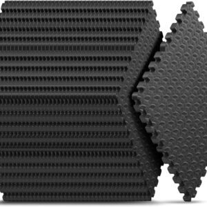 Home Gym Mat, Puzzle Exercise Mat, EVA Interlocking Foam Floor Tiles for Home Workout Equipment and Kids’ Play Areas – Black, 24 in x 24 in x ½ in – 12 Tiles (Black, 12 Pack, 48 SQ FT)