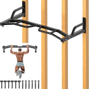 Kipika 48″ Ceiling Mounted Pull Up Bar, Heavy Duty Multi-Grip Chin Up Bar,Mounted Pullup Bar, Adjustable Height, Pull Up Bands for Chin Ups & Body Stretching, Ideal for Home Gym and Strength Training