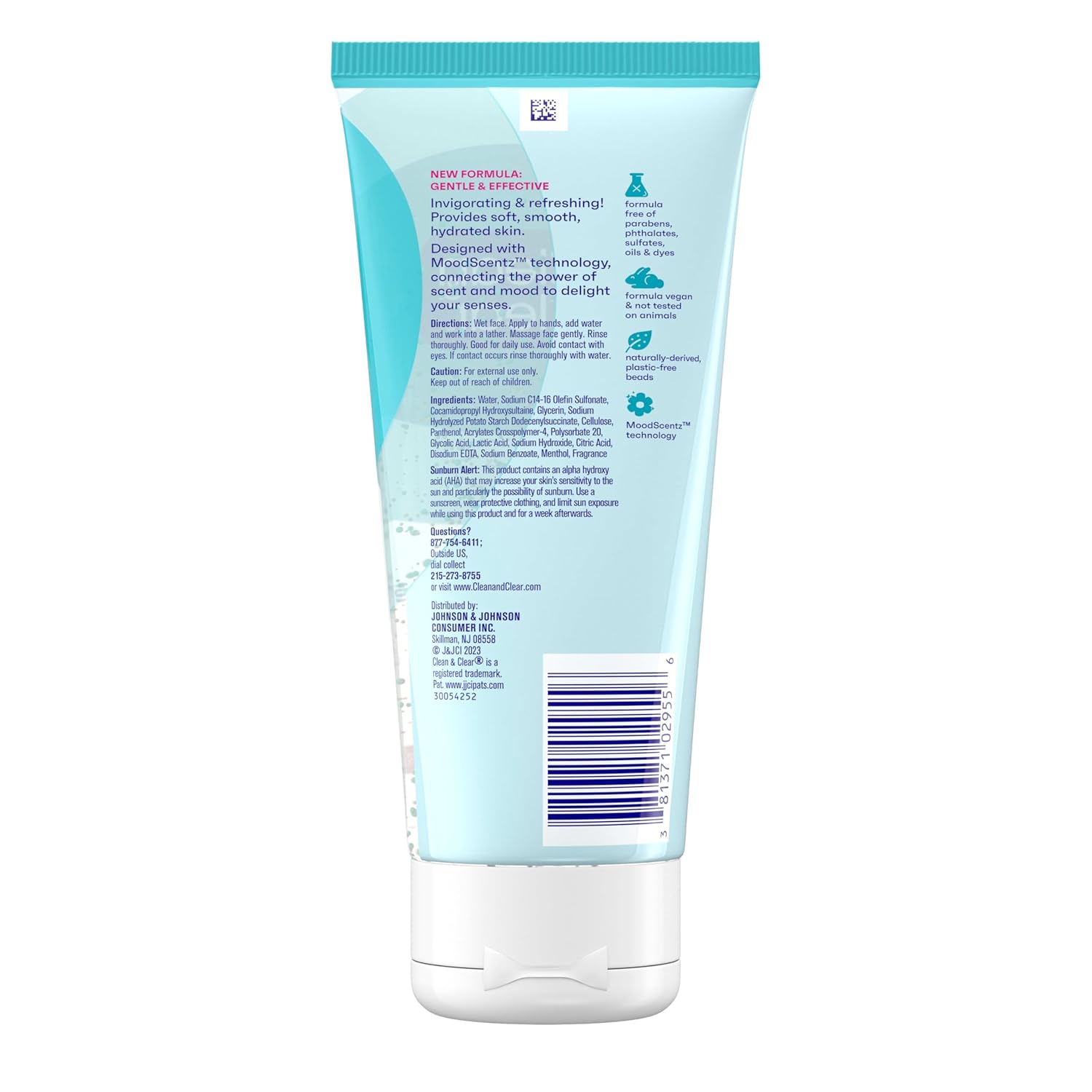 Clean & Clear Deep Action Exfoliating Facial Cleanser, Scrub & Face Wash, Pro-Vitamin B5, Lactic & Glycolic Acids, Oil-Free Gentle Daily Exfoliator for Soft, Smooth, Hydrated Skin, Vegan, 7 Fl Oz Tube - Image 6