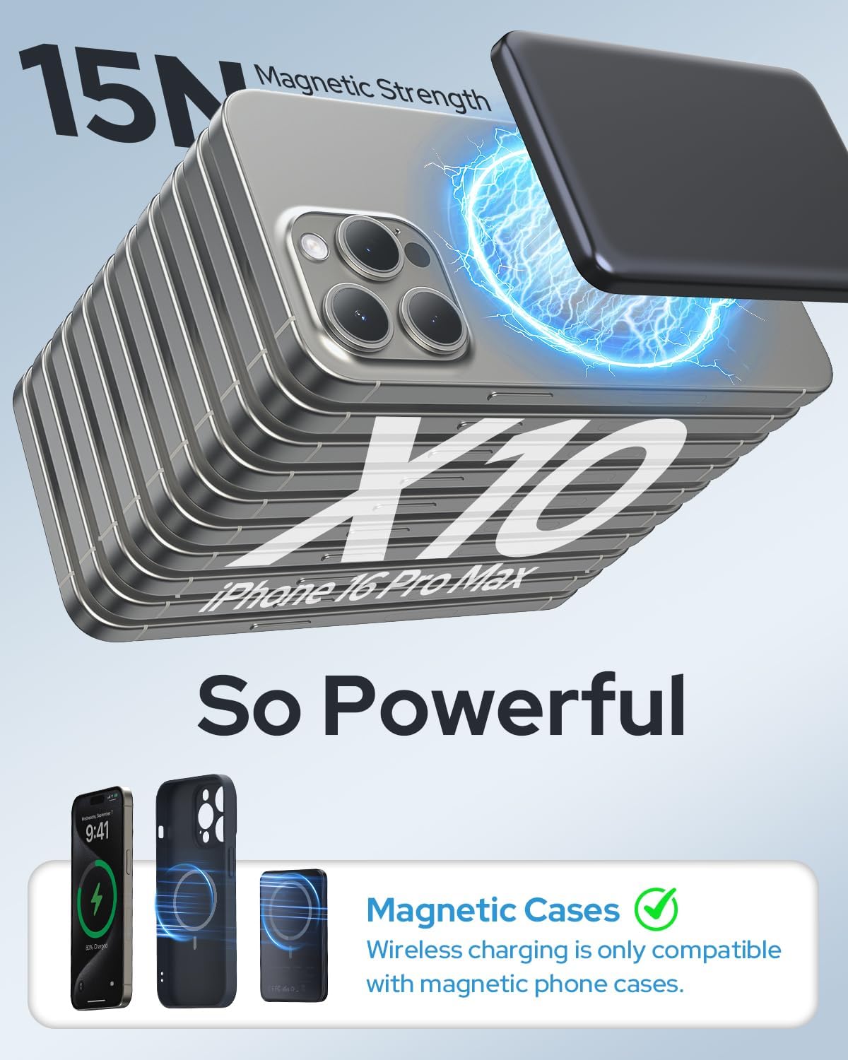 for Magsafe Portable Charger,5000mAh Slim Wireless Magnetic Power Bank with USB C Charging,Travel Essential for Magsafe Battery Pack Compatible with iPhone 17/16/15/14/13/12 Series,Graphite Gray - Image 2