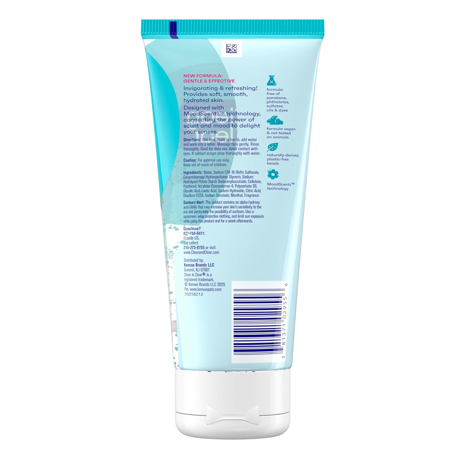 Clean & Clear Deep Action Exfoliating Facial Cleanser, Scrub & Face Wash, Pro-Vitamin B5, Lactic & Glycolic Acids, Oil-Free Gentle Daily Exfoliator for Soft, Smooth, Hydrated Skin, Vegan, 7 Fl Oz Tube - Image 5