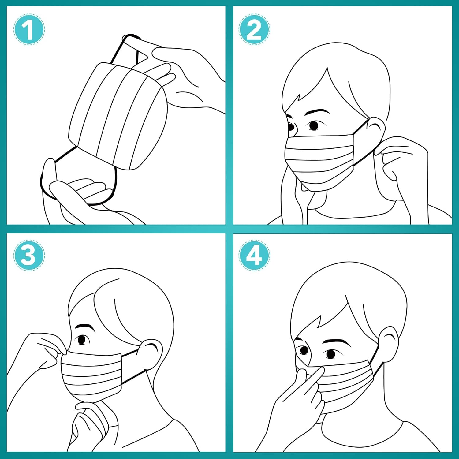 ZTANPS 100 PCS Disposable Face Masks, Black Disposable Masks, 3 Ply Protection Face Masks - Image 7