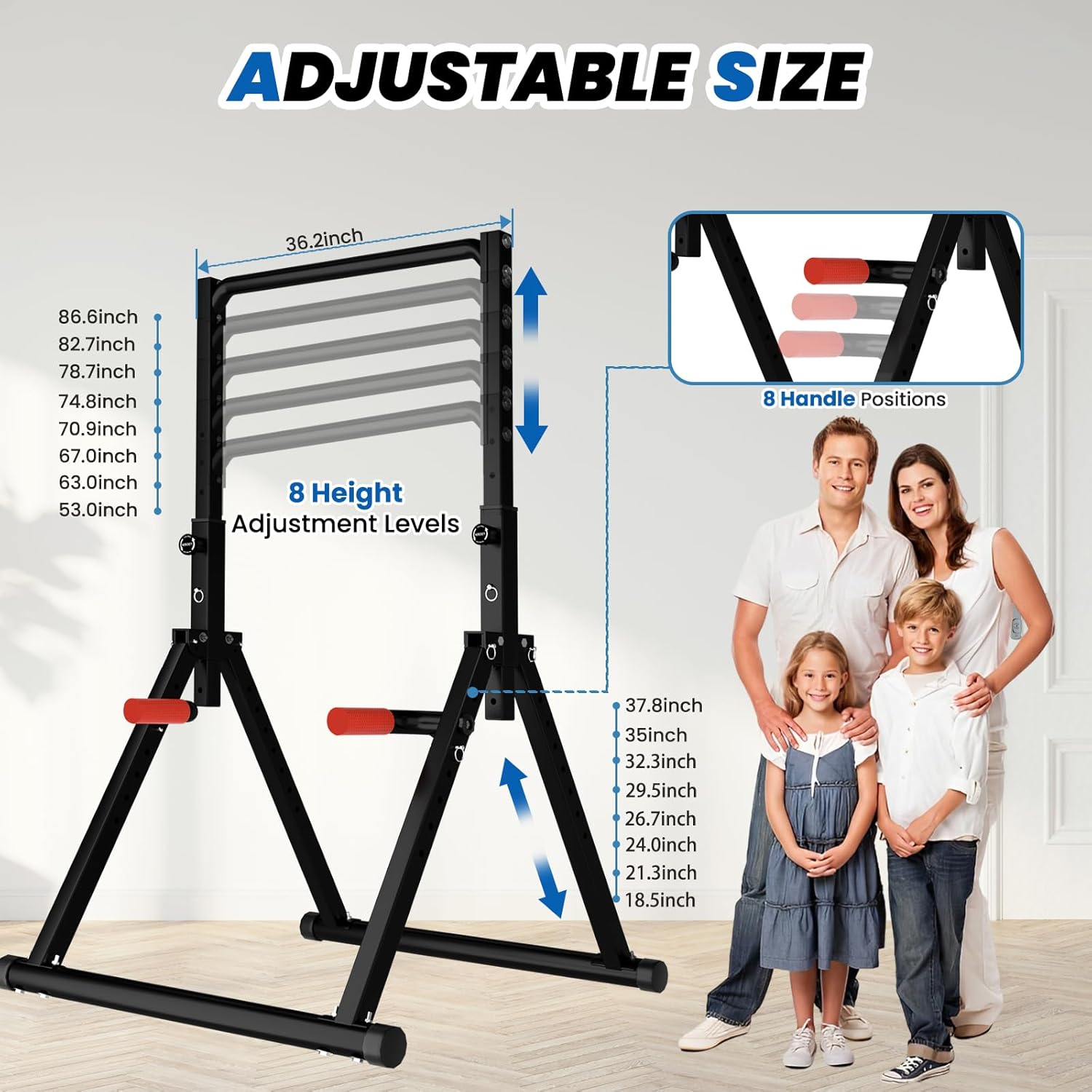 DOBESTS Power Tower Pull Up Bar Free Standing, Adjustable Foldable Pull Up Station, Home Gym Strength Training Equipment 700LBS - Image 2