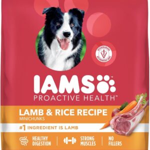 IAMS Proactive Health Dry Dog Food, Adult Dog Food Dry Recipe, Lamb & Rice, 30 lb. Bag