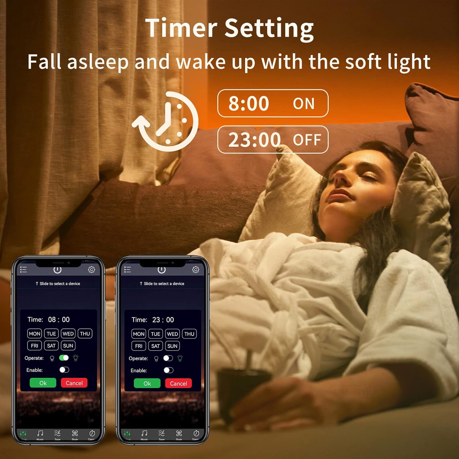 KSIPZE 100ft Led Strip Lights RGB Music Sync Color Changing Led Lights with Smart App Control Remote Led Lights for Bedroom Room Lighting Flexible Home Décor - Image 3