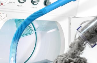 Holikme Dryer Vent Cleaner Kit Dryer Lint Vacuum Attachment Brush, Lint Remover, Dryer Vent Vacuum Hose Replacement Parts,Duct Cleaning,Blue