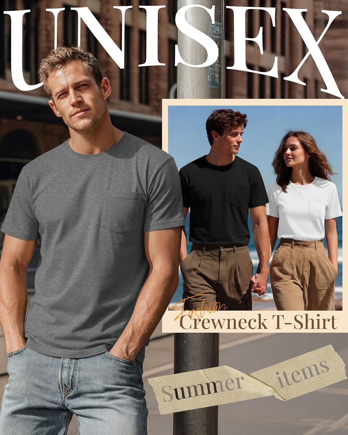 Ficerd 3 Pack Men's Big and Tall T-Shirt, Short Sleeve Pocket Basic Tee Crew Neck Lightweight Tops Solid Loose Fit Shirts - Image 4