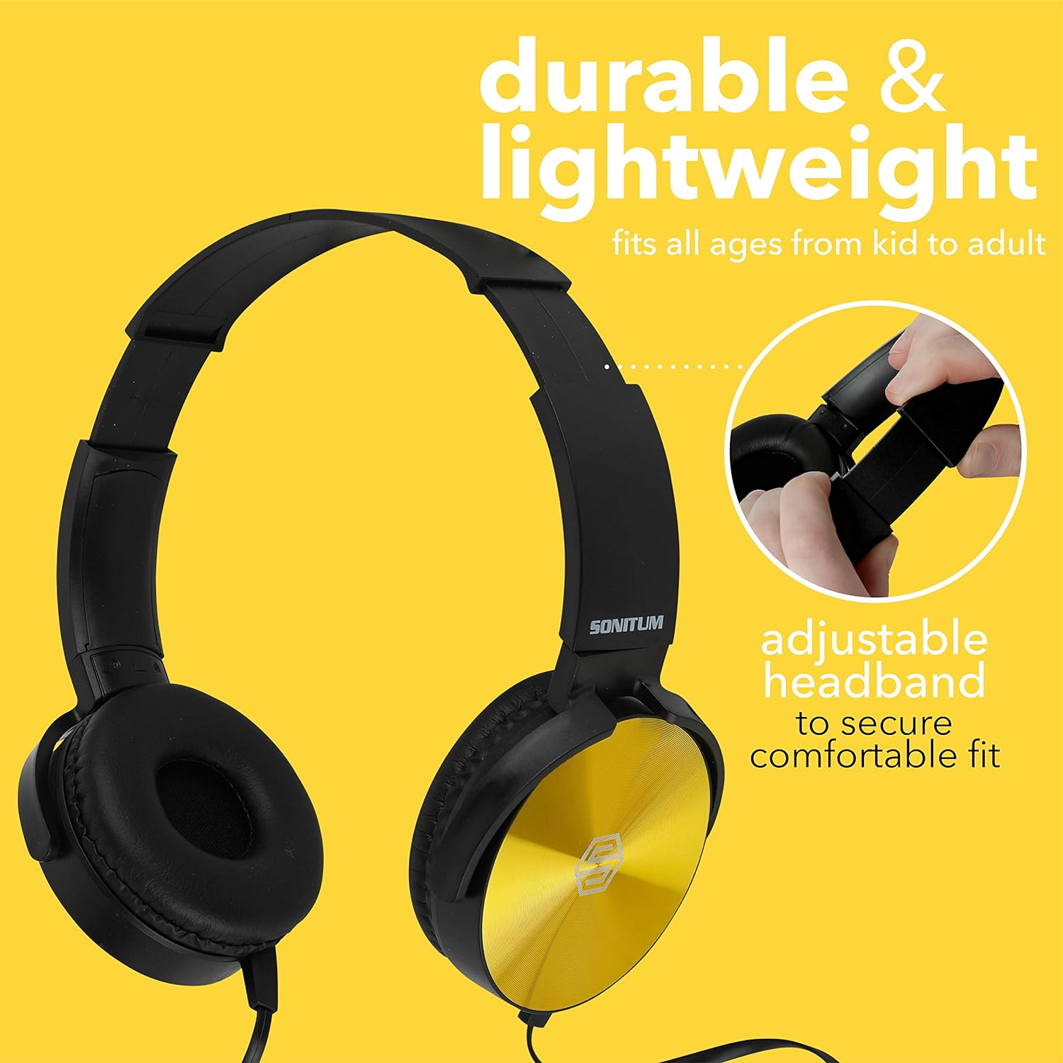 Classroom Headphones Bulk 5 Pack, Student On Ear Color Varieties, Comfy Swivel Earphones for Library, School, Airplane, Kids, for Online Learning and Travel, Noise Stereo Sound 3.5mm Jack (Black) - Image 4