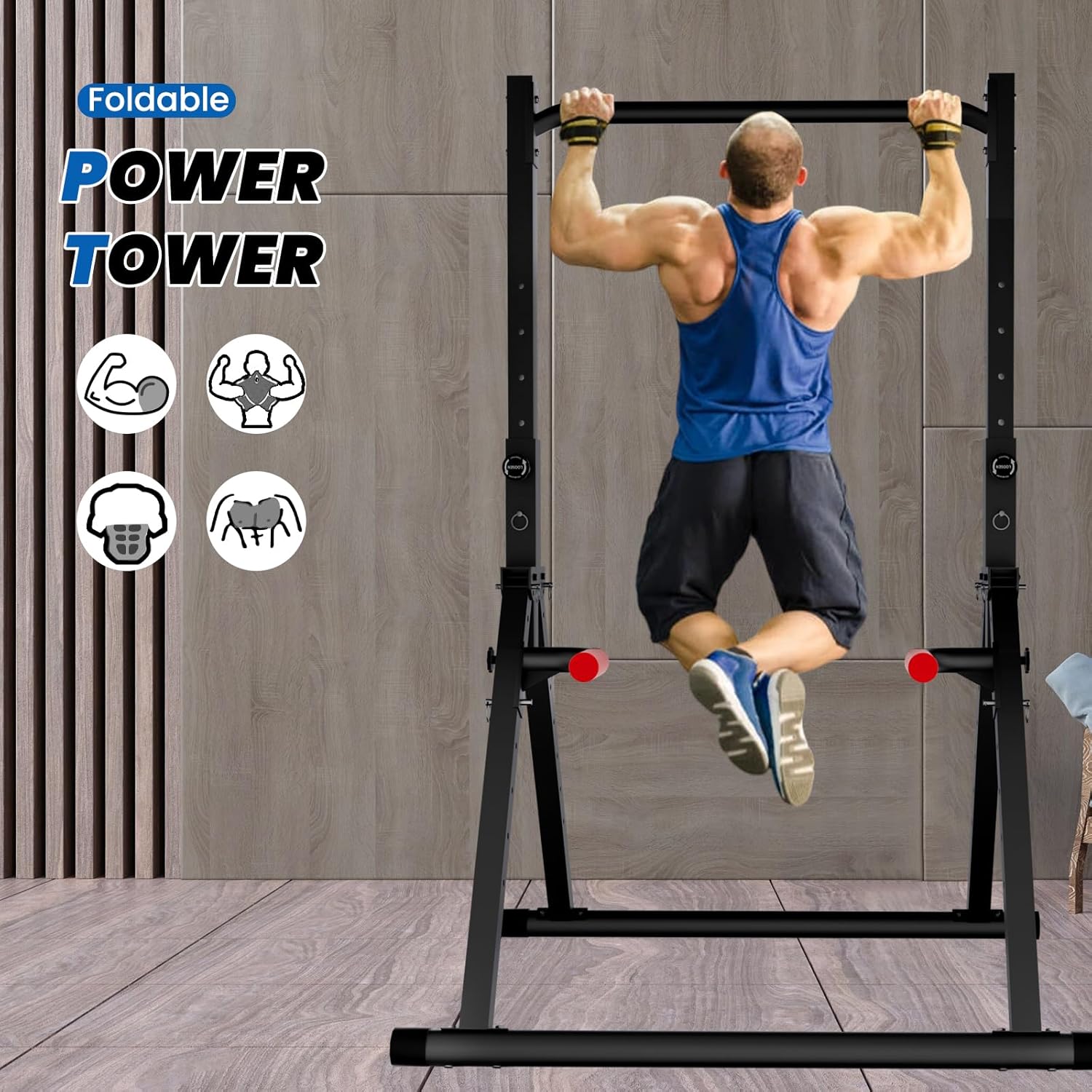 DOBESTS Power Tower Pull Up Bar Free Standing, Adjustable Foldable Pull Up Station, Home Gym Strength Training Equipment 700LBS - Image 6