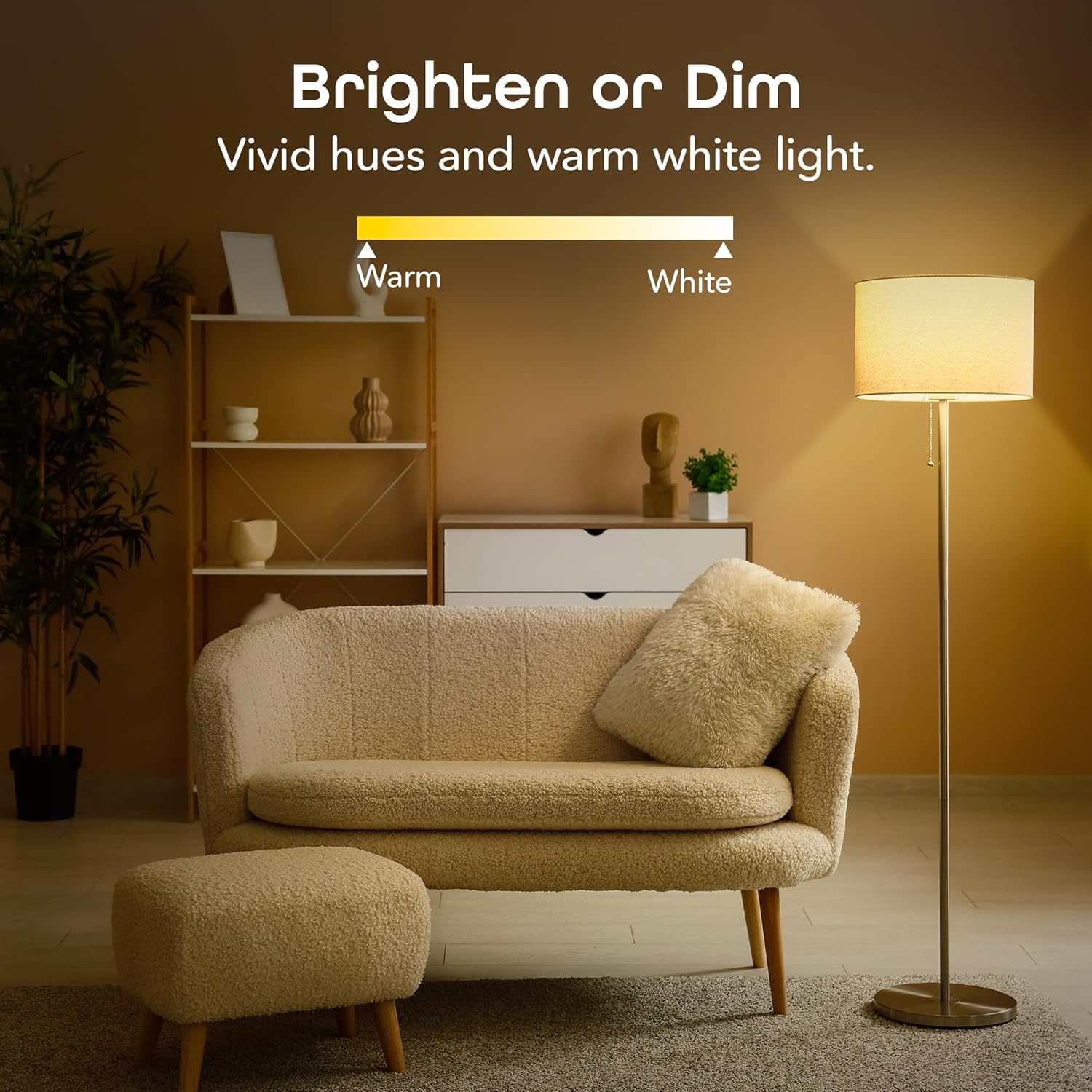Geeni Smart LED Light Bulb 3 Pack A19 WiFi Dimmable Soft White 800 Lumens, Works with Alexa & Google Assistant, Voice Control, Energy Efficient Smart Bulbs - Image 3