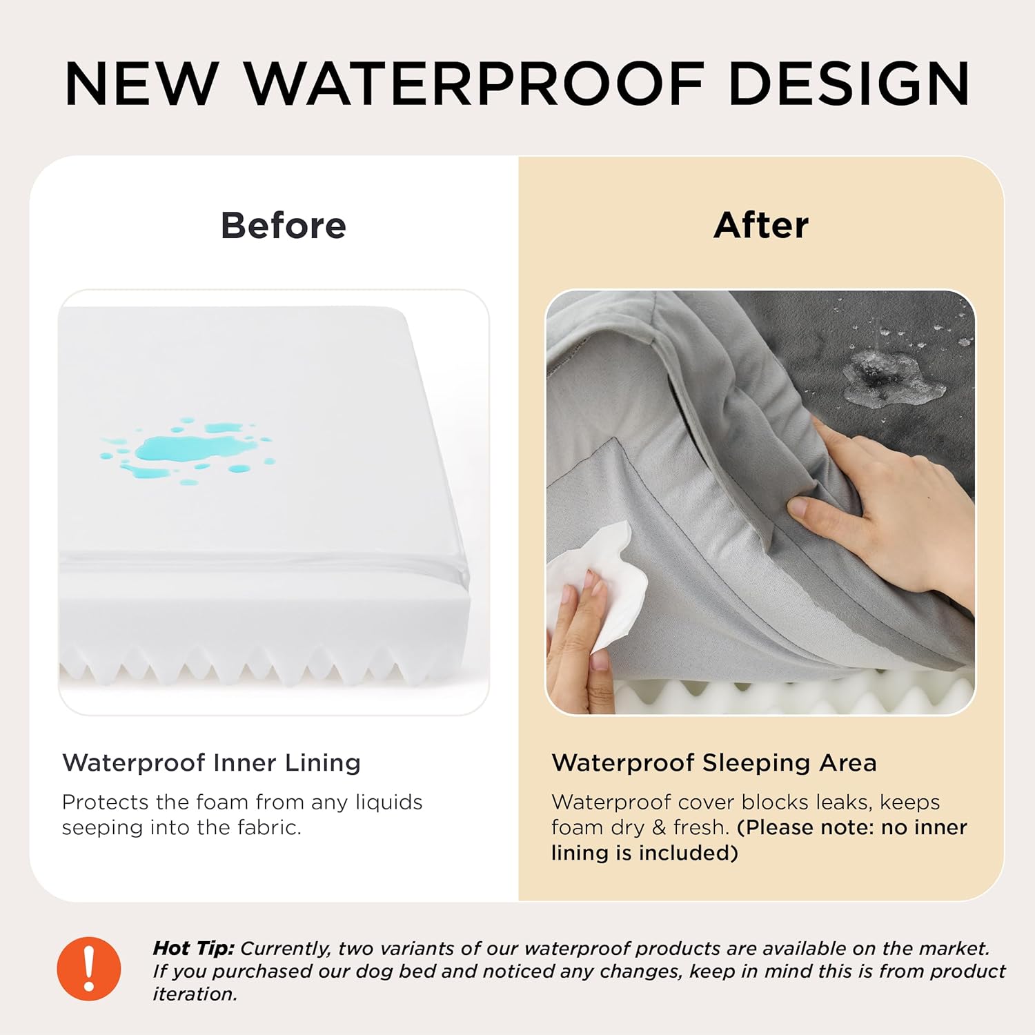 Bedsure Orthopedic Dog Beds for Extra Small Dogs- Washable Dog Cat Bed Waterproof, Comfort Pet Couch Sofa with Washable Removable Cover, Pets Bed with Nonskid Bottom, Grey, 20" - Image 4