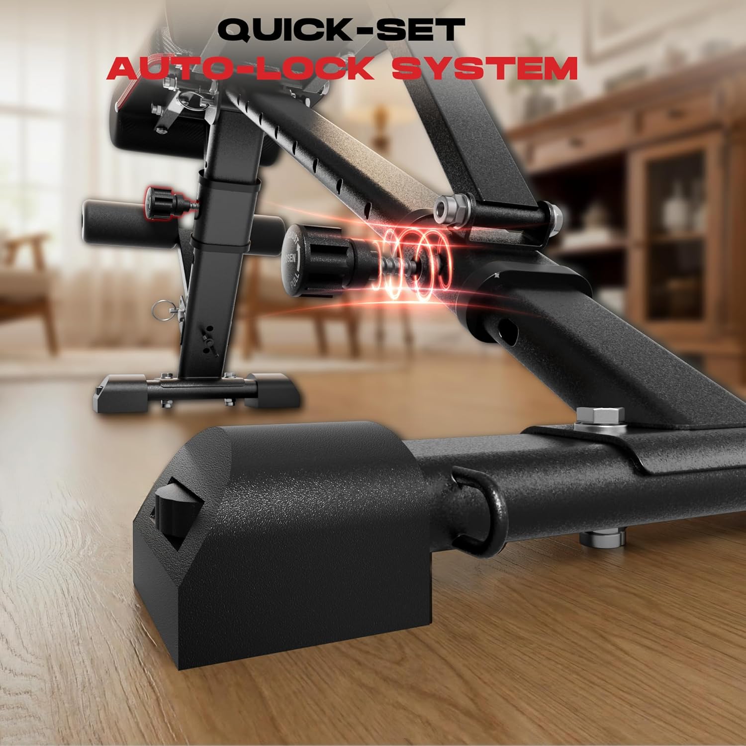 Folding Weight Bench, 880LB Foldable Workout Bench with Extended Headrest for Bench Press Workout Training, Incline Decline Bench - Image 5