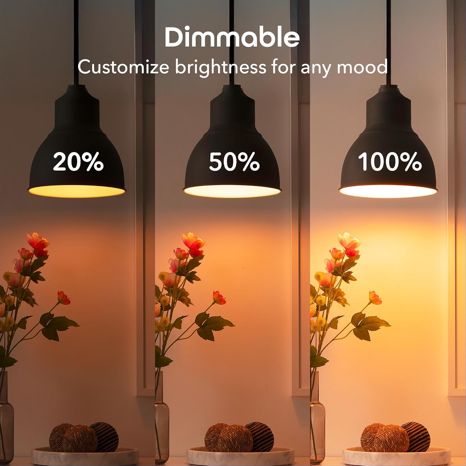 Geeni Smart LED Light Bulb 3 Pack A19 WiFi Dimmable Soft White 800 Lumens, Works with Alexa & Google Assistant, Voice Control, Energy Efficient Smart Bulbs - Image 4