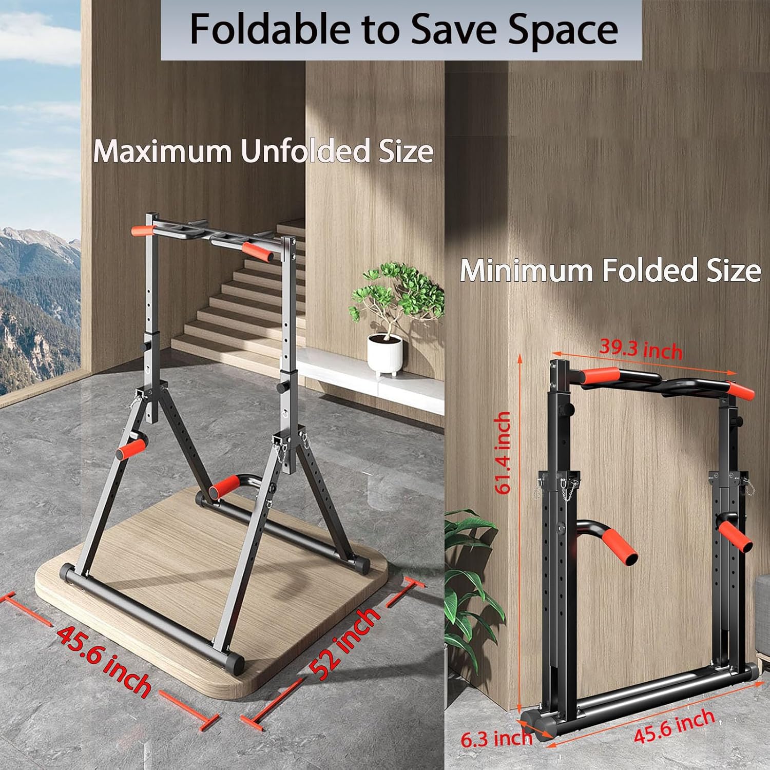 DOBESTS Power Tower Pull Up Bar Free Standing, Adjustable Foldable Pull Up Station, Home Gym Strength Training Equipment 700LBS - Image 3