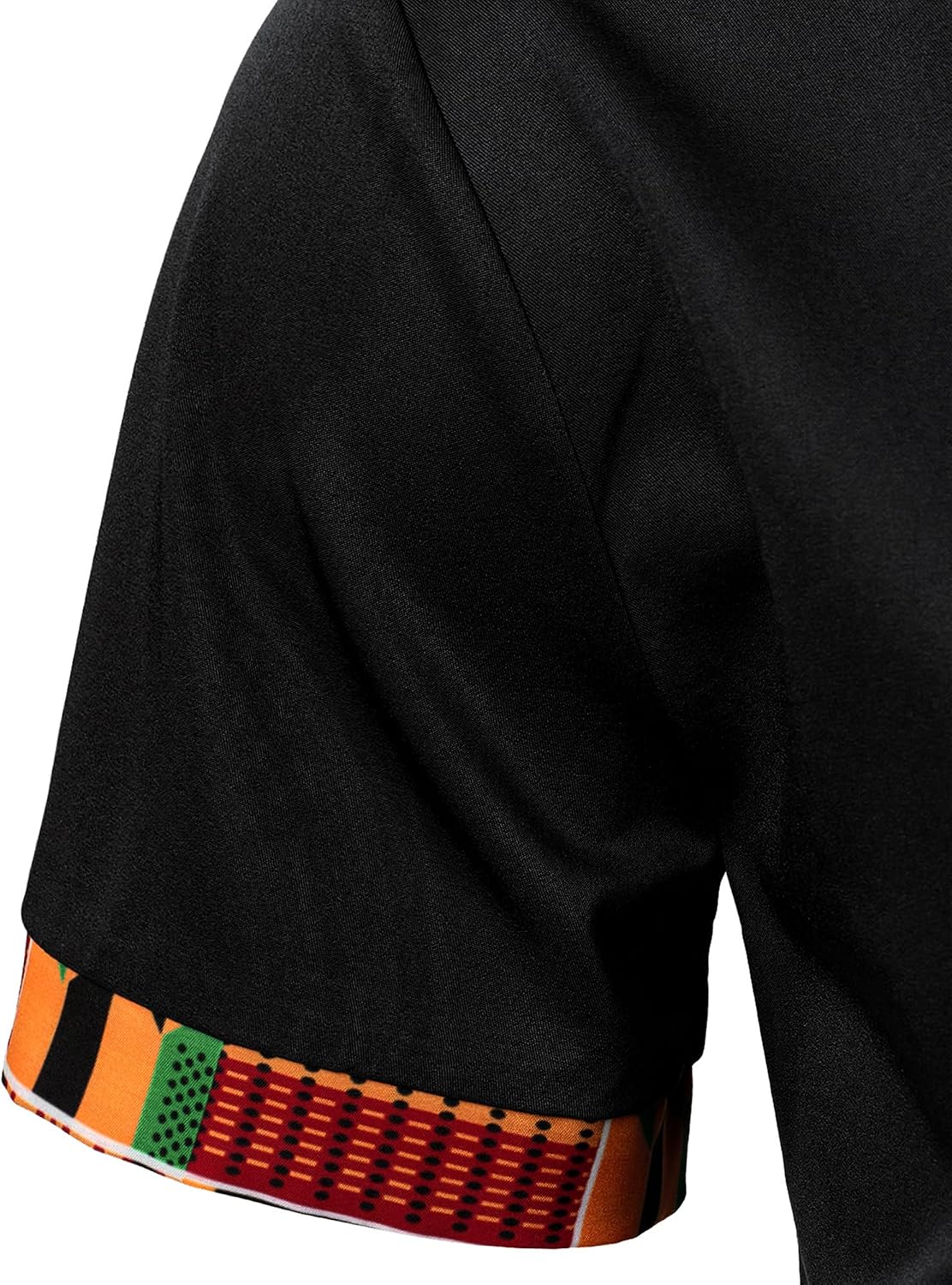 LucMatton Men's Kente Print Short Sleeve Button Down Dress Shirt African Attire Tribal Graphic Dashiki Shirts - Image 6