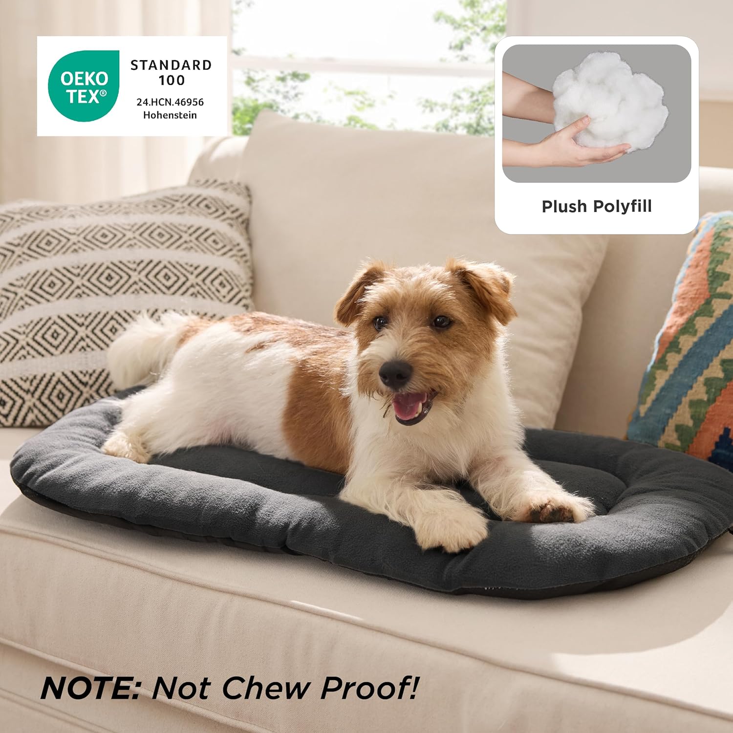 Bedsure Washable Dog Crate Pad for Small Dogs, Anti-Slip Puppy Kennel Dog Bed for Crate - Ultra Soft Fleece Flat Thin Pet Mat (Not Chew Proof), Grey 23"x17" - Image 3