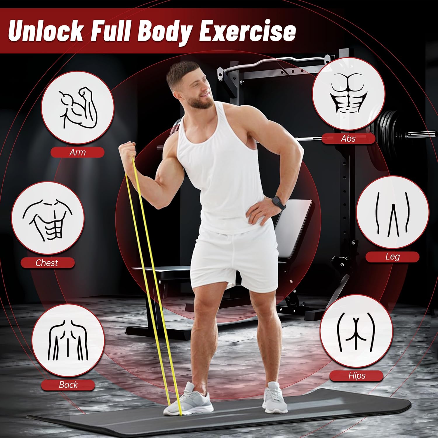 Resistance Bands for Working Out, 4-Level Pull Up Assistance Bands, Exercise Bands for Women & Men, Stretch Workout Bands for Full-Body Training, Fitness, Physical Therapy, Pull Up Bands at Home, Gym - Image 4