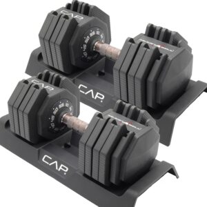 CAP ADJUSTABELL Adjustable Dumbbell Weights – Singles & Pairs | 12.5 lb, 25 lb & 55 lb | Multiple Handle Options