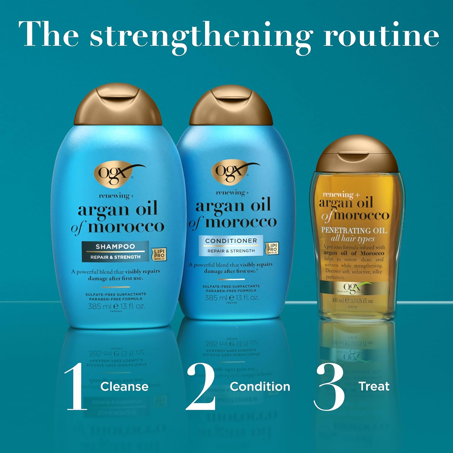OGX Renewing + Argan Oil of Morocco, Cold-Pressed Argan Oil for Hair Penetrating Treatment & Shine, Moisturizing & Strengthening Silky Oil for All Hair Types, Paraben & Sulfate Free, 3.3 fl oz - Image 5
