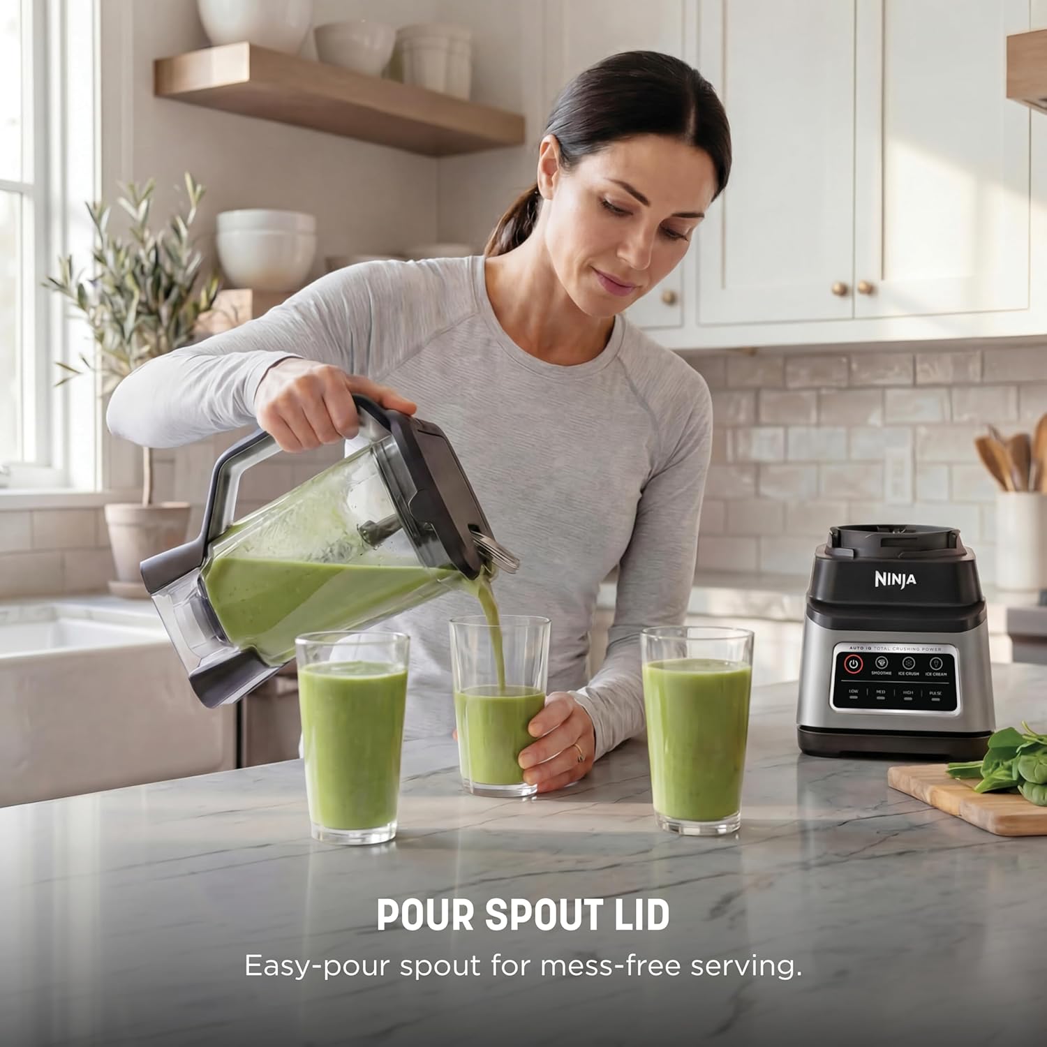 Ninja Professional Plus Blender with Auto-iQ | Smoothie and Ice Cream Maker, Frozen Drink Mixer, Margarita Machine | 3 Auto-iQ Presets, 1400W, 72-oz. Total Crushing Pitcher | Dark Grey | BN701 - Image 4