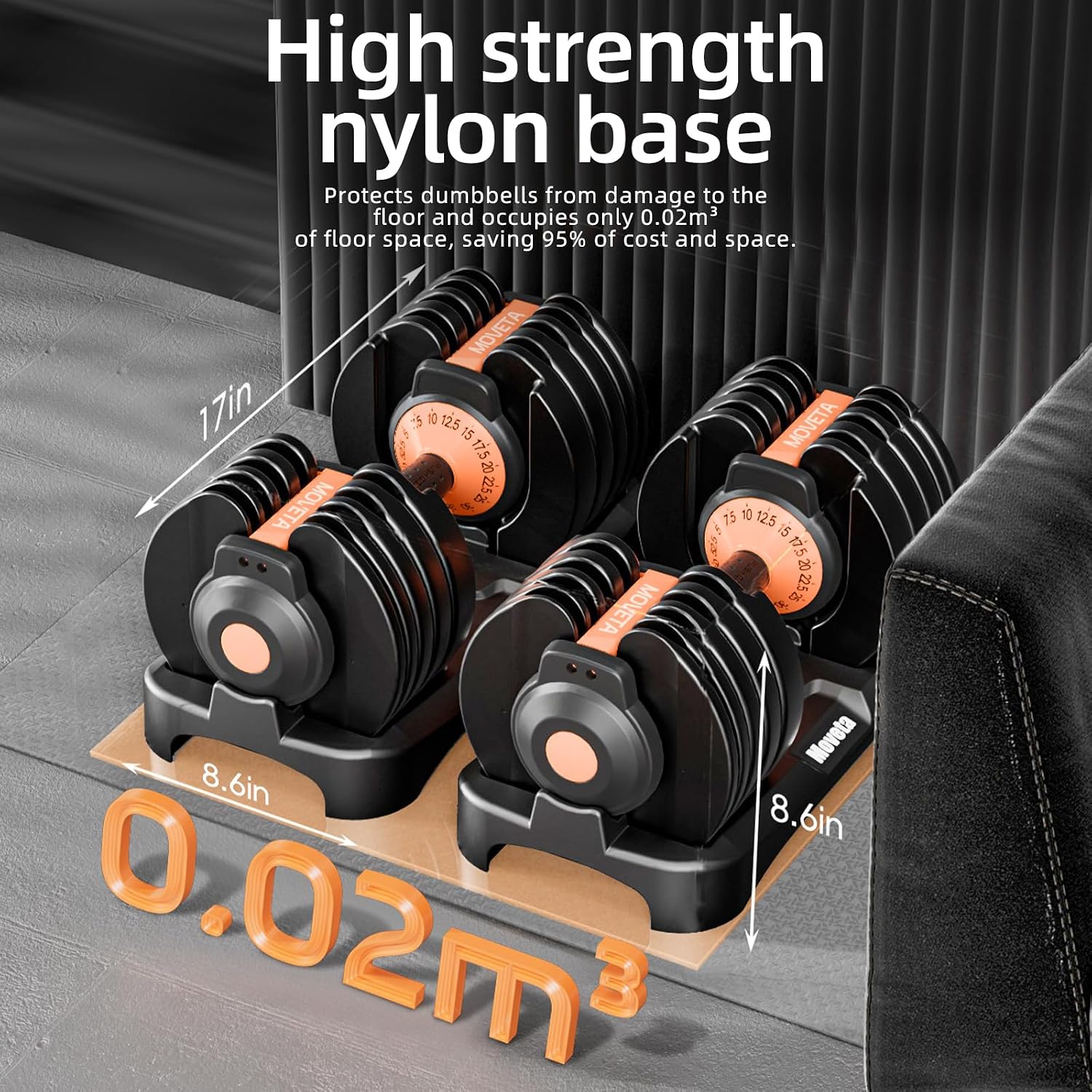Adjustable Dumbbells Set of 2,Free Weights Dumbbells Set,Adjustable Dumbbell Set,52.5 lbs pair 105 lbs,15 in 1,for Men/Women Gym Equipment for Home Strength Training Equipment - Image 8