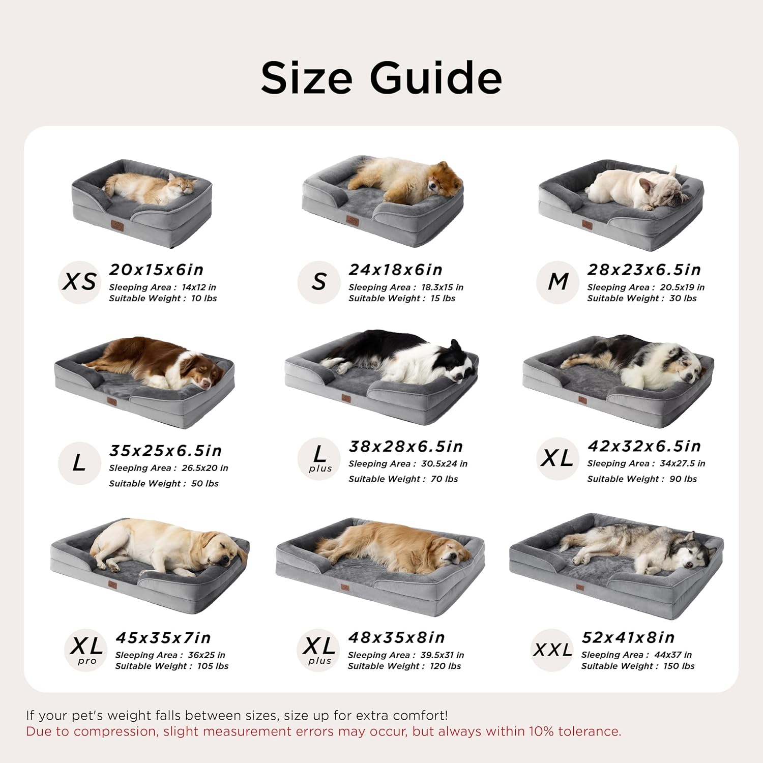Bedsure Orthopedic Dog Beds for Extra Small Dogs- Washable Dog Cat Bed Waterproof, Comfort Pet Couch Sofa with Washable Removable Cover, Pets Bed with Nonskid Bottom, Grey, 20" - Image 7