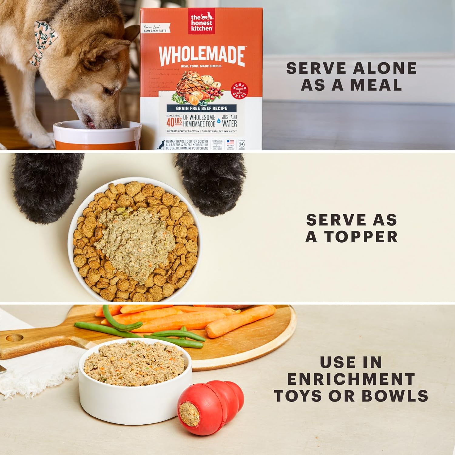 The Honest Kitchen Human Grade Wholemade™ Dehydrated Dog Food, Grain Free Chicken, 10 lb (makes 40lbs) - Image 9