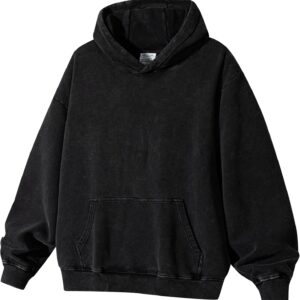 Authentic Acid Wash Hoodie 100% Cotton Oversize, 430gsm Heavyweight Vintage Pullover