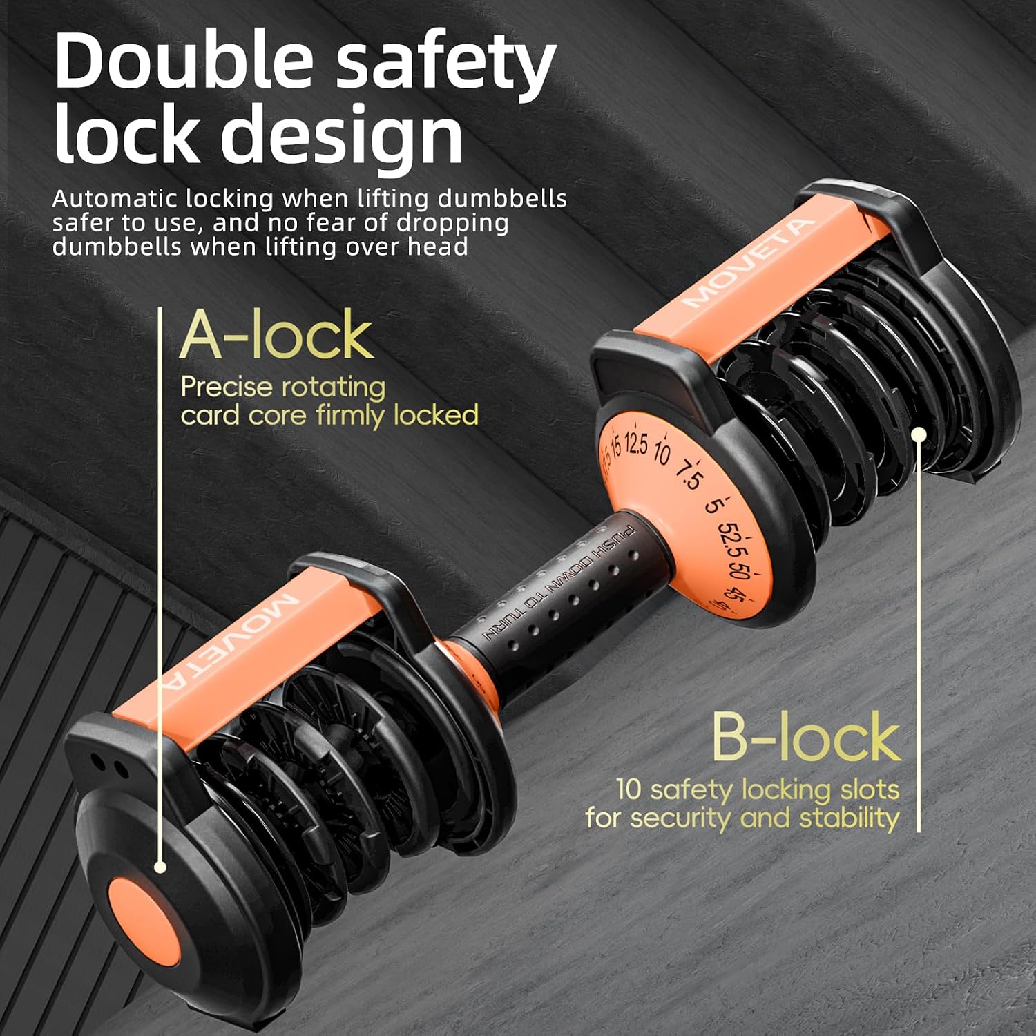 Adjustable Dumbbells Set of 2,Free Weights Dumbbells Set,Adjustable Dumbbell Set,52.5 lbs pair 105 lbs,15 in 1,for Men/Women Gym Equipment for Home Strength Training Equipment - Image 5