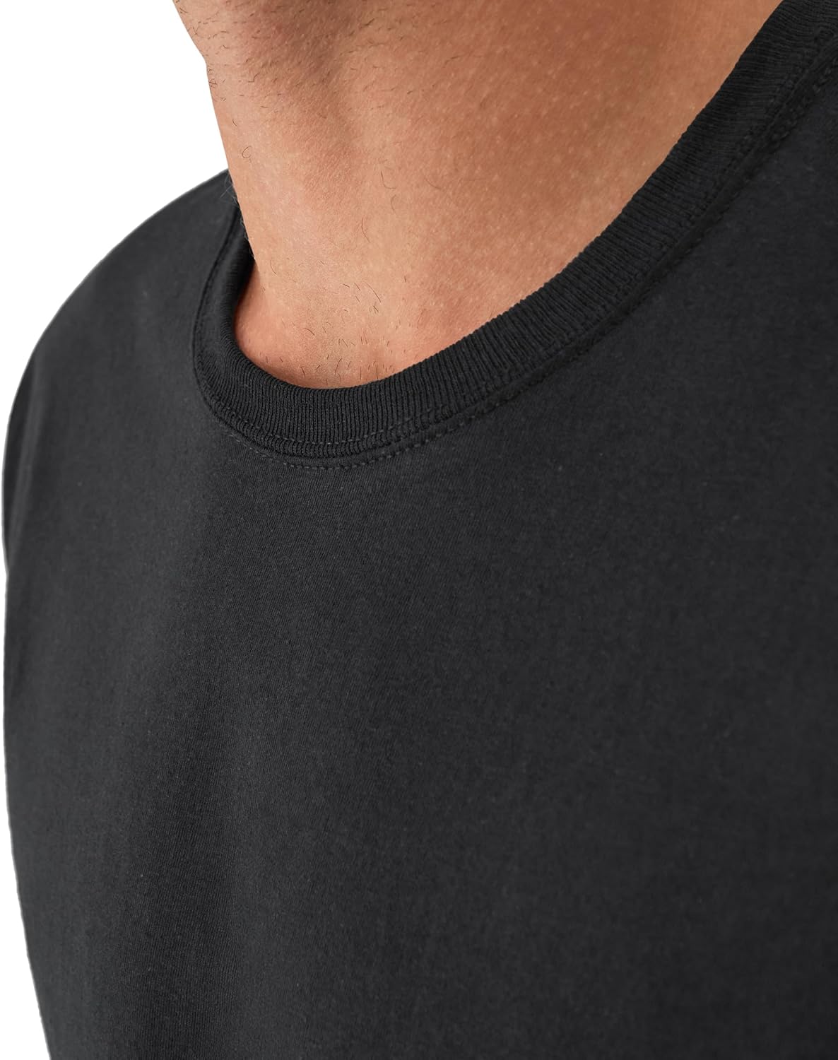 Hanes Men's Undershirt Packs, Stay-Tucked Soft Cotton Undershirts, Best Undershirts for Men, White/Black/Asstd Multipacks - Image 5