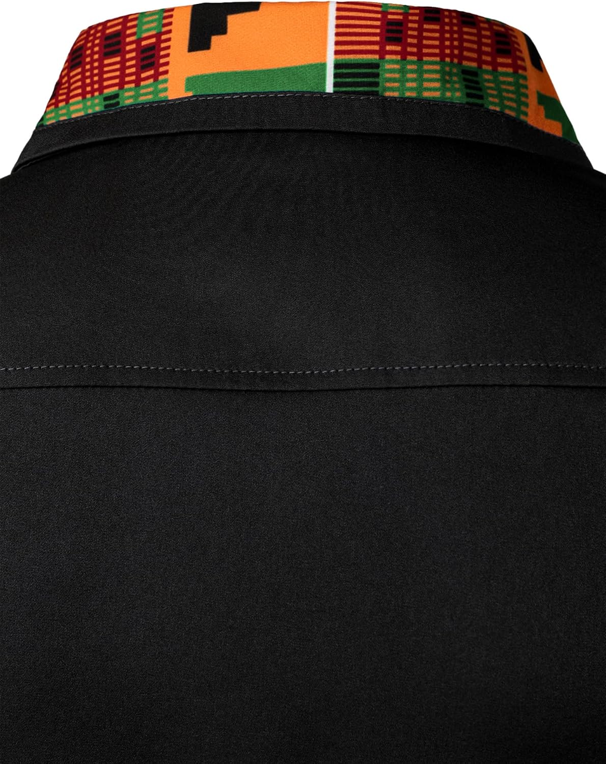 LucMatton Men's Kente Print Short Sleeve Button Down Dress Shirt African Attire Tribal Graphic Dashiki Shirts - Image 5