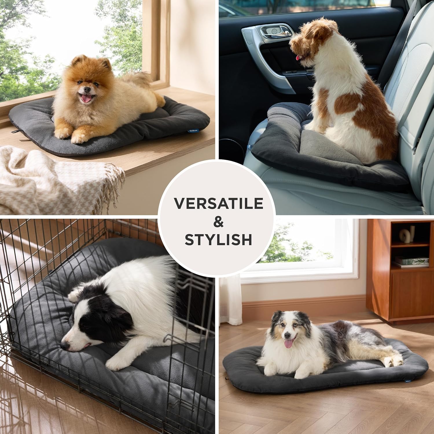 Bedsure Washable Dog Crate Pad for Small Dogs, Anti-Slip Puppy Kennel Dog Bed for Crate - Ultra Soft Fleece Flat Thin Pet Mat (Not Chew Proof), Grey 23"x17" - Image 4