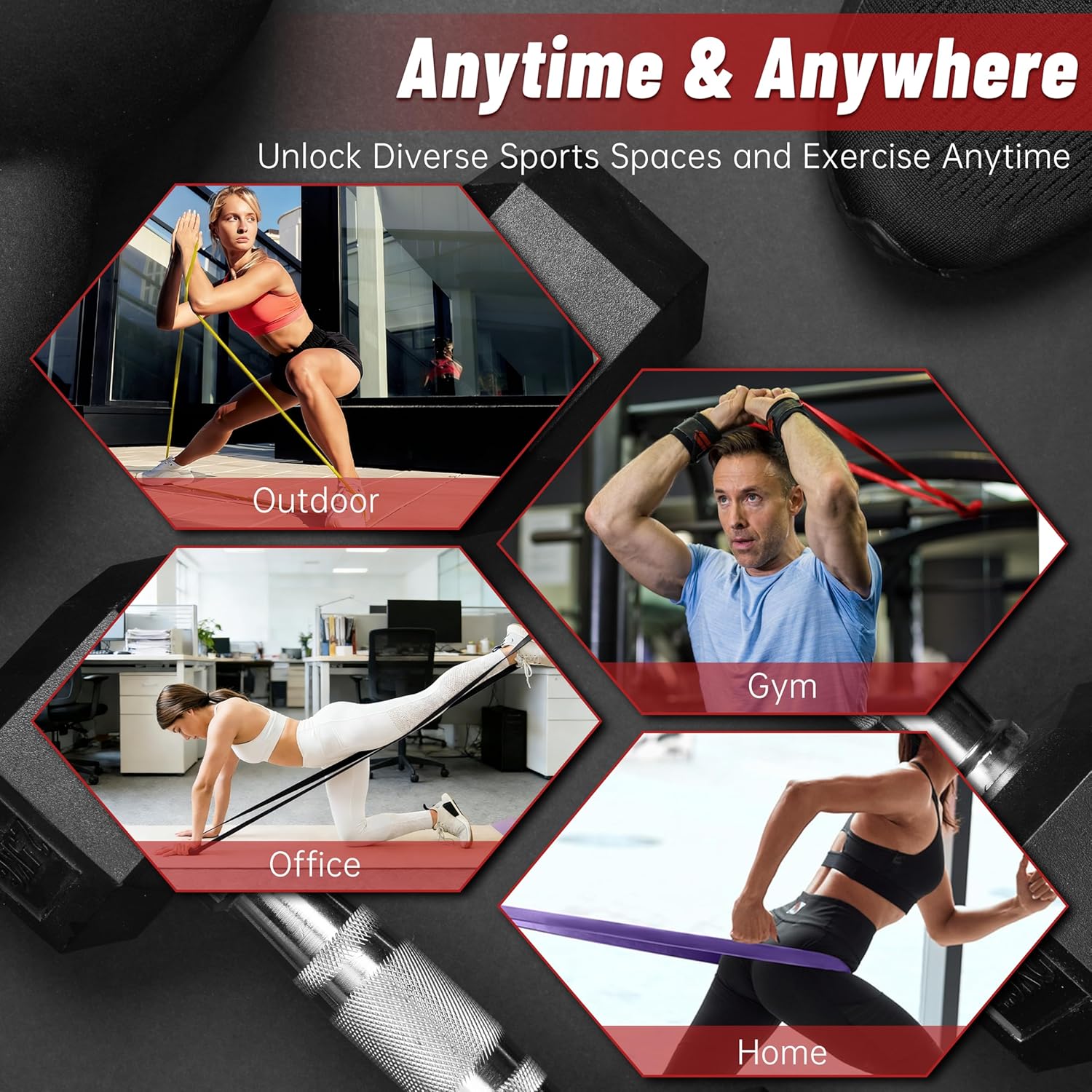 Resistance Bands for Working Out, 4-Level Pull Up Assistance Bands, Exercise Bands for Women & Men, Stretch Workout Bands for Full-Body Training, Fitness, Physical Therapy, Pull Up Bands at Home, Gym - Image 5