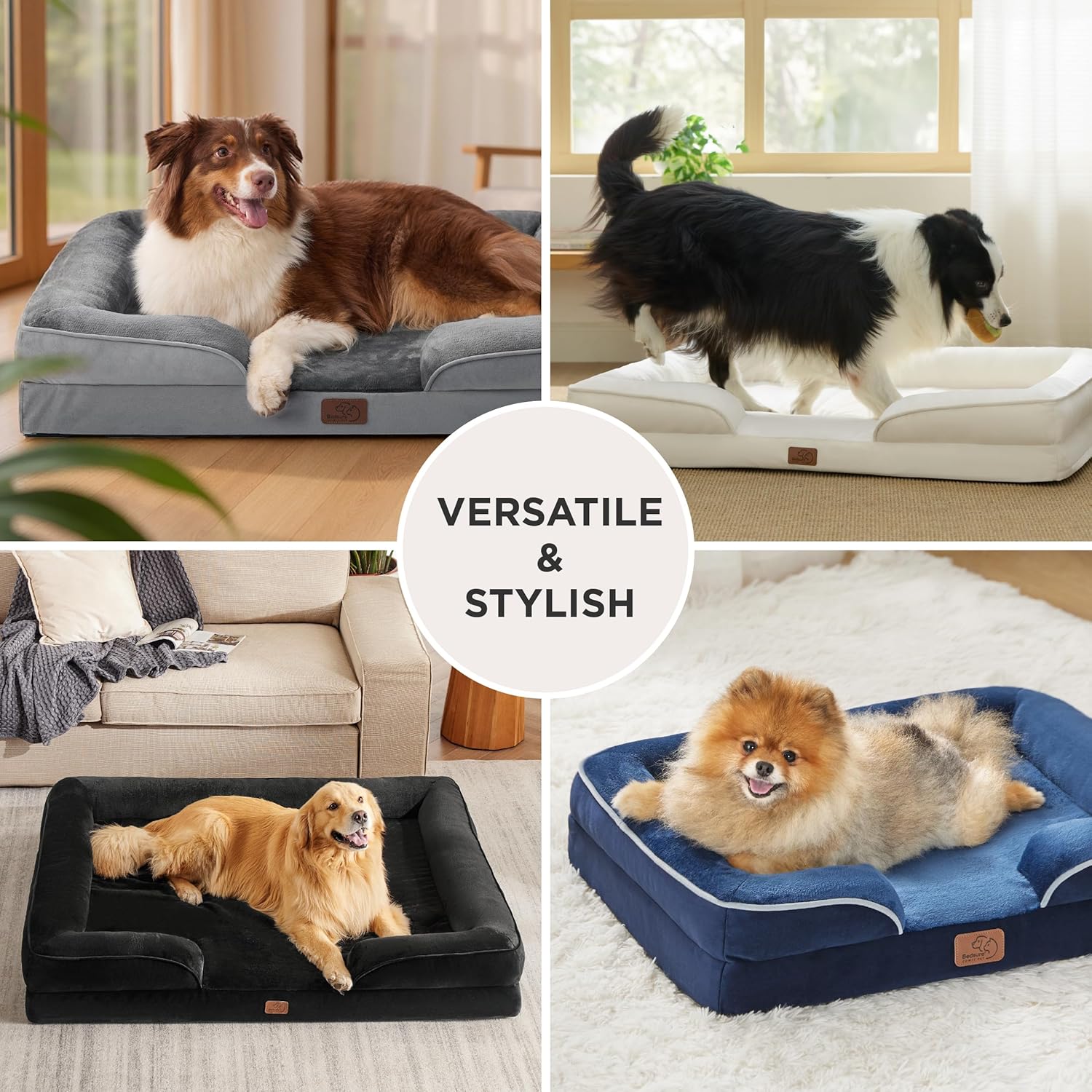 Bedsure Orthopedic Dog Beds for Extra Small Dogs- Washable Dog Cat Bed Waterproof, Comfort Pet Couch Sofa with Washable Removable Cover, Pets Bed with Nonskid Bottom, Grey, 20" - Image 9