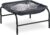Relaxdays Cat Hammock, Standing, Raised Cat Hanging Chair, H x W x D: 27 x 45 x 45 cm, Cat Bed with Stand, Grey/Black