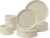 Amazon Basics 18 Piece Glazed Stoneware Set 6 Complete Place Settings Dishwasher Safe Ivory