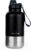 GrandTies Insulated Portable Dog Water Bottle with 2 Removable Dog Bowl Dispenser, Leakproof Dog Food Travel Container, Dog Accessories for Walking, Hiking, Camping (950ml, Matte Black)