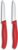 Victorinox Set of 2 Vegetable Knives and Paring Knives – 8 cm – Sharp – Red | Allrounder kitchen knife with straight cut and serrated edge made of stainless steel, dishwasher-safe and lightweight