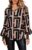 SweatyRocks Women’s Graphic Print Long Lantern Sleeve Collar Neck Button Front Blouse Shirt Top