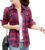 Women’s Plaid Button Down Shirts Cotton Casual Long Sleeve Flannel Shirt Tops with Pocket