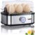 YASHE Egg Cooker Stainless Steel, 400 W Compact Egg Cooker, Multifunctional, 6 Eggs Easy to Pell, Soft, Medium, Hard Boiled, Egg Cup, Omelette Maker, Steamer, Beep, Indicator Light