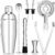 Newaner 750 ml Cocktail Set, 8 Pieces Stainless Steel Shaker Mixer, Bartender Accessories | Professional with shaker, double measuring cup, spoon, pourer, for mixing drinks, home, bar, party (silver)