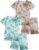 Jimonda Kids Soft Rayon From Bamboo Sleepwear Short Sleeve Boys Girls Pajama Outdoor 4-Piece tops&shorts Casual sets Tie PJ