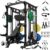 RitFit Buffalo Smith Machine Package, All-in-One Power Cage with Weight Stack , Power Rack with Cable Crossover & Leg Press Attachment for Home Gym