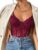 COZYEASE Women’s Lace Bustier Cami Bodysuit Plain Sleeveless Slim Fit Sheer Mesh Corset Top Romper