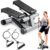 Sunny Health & Fitness Mini Stair Stepper w/Resistance Bands for Home Gym | Full Body Cardio, Adjustable Step Height, Hydraulic Resistance, LCD Meter, No Assembly, 300 lb Capacity, SunnyFit App