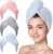 Hicober Microfiber Hair Towel Wrap, Fast Drying Hair Towels for Women, Soft Lightweight Quick Dry Turban for Curly & Long Hair–3 Pack(Blue/Grey/Pink)